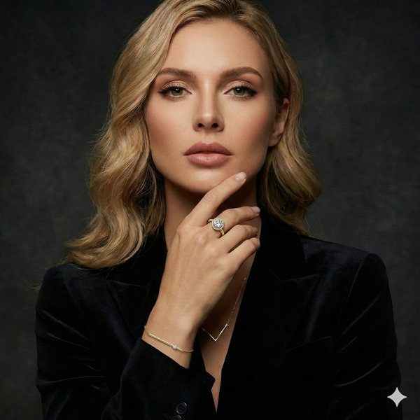 מארז צמיד ושרשרת V – עדינות ויוקרה בציפוי זהב