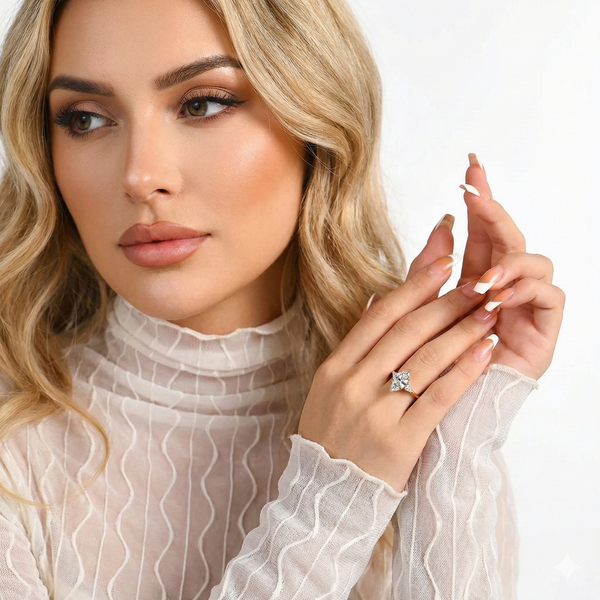 טבעת קלאסיק 1 קראט מואסניט