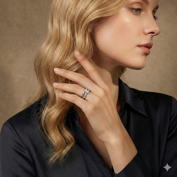 טבעת בשיבוץ מואסניט יוקרתי