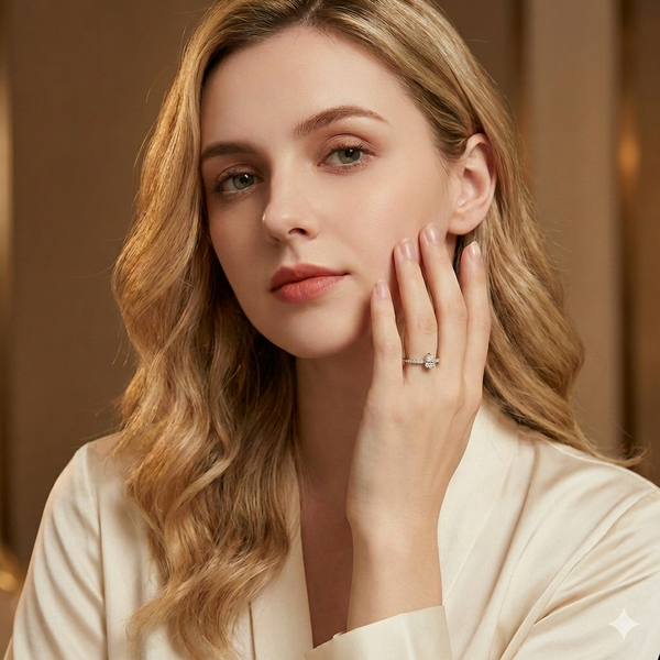 טבעת מואסניט Gold Radiance – נוכחות יוקרתית בשיבוץ 1 קראט