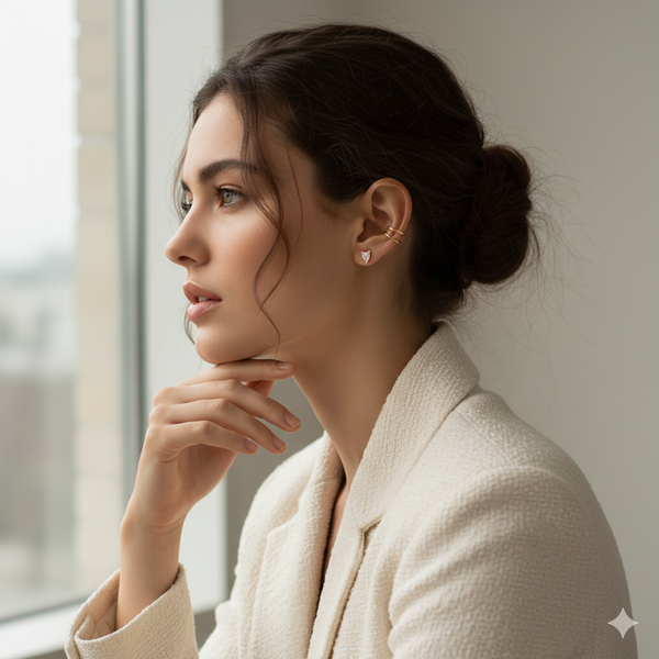 עגילי קליפס מואסניט בעיצוב יוקרתי ונוכחות מרשימה