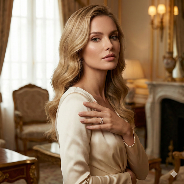 טבעת מואסניט Radiant – עיצוב מרהיב בגימור כסף טהור