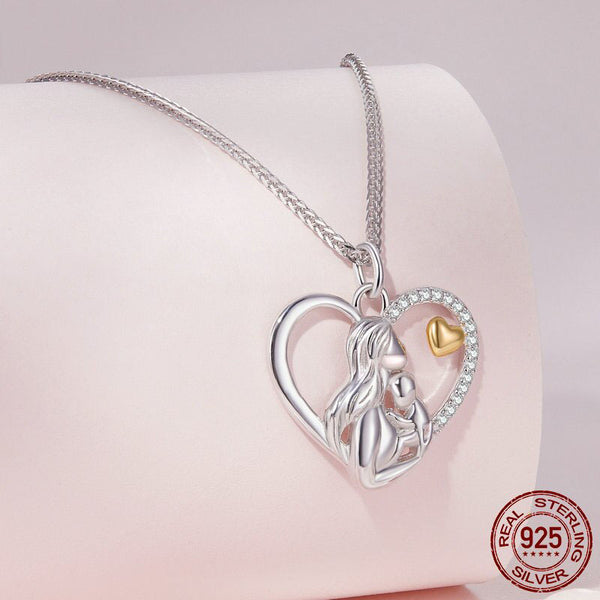 שרשרת אהבת אם נצחית בשיבוץ זרקונים וזהב